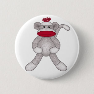 Badge Rond 5 Cm Singe de chaussette