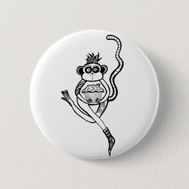 Badge Rond 5 Cm singe de chaussette (Devant)