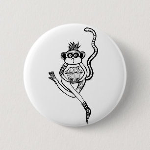 Badge Rond 5 Cm singe de chaussette