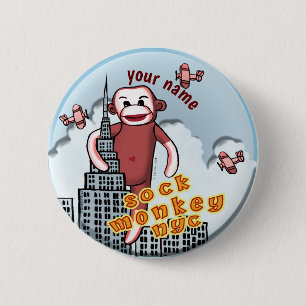 Badge Rond 5 Cm Singe de chaussette de NYC