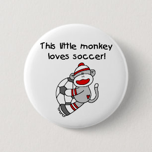 Badge Rond 5 Cm Singe de chaussette du football