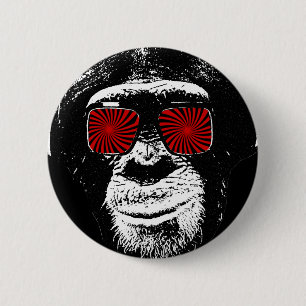 Badge Rond 5 Cm Singe drôle
