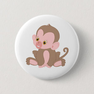 Badge Rond 5 Cm Singe du bébé souriant