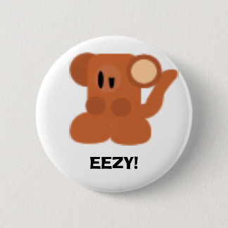 Badge Rond 5 Cm Singe, EEZY !
