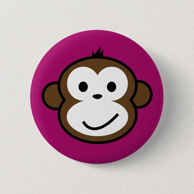Badge Rond 5 Cm Singe effronté [pourpre] (Devant)