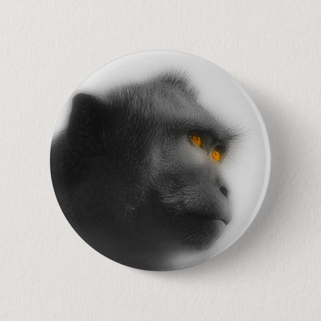 Badge Rond 5 Cm Singe songeur (Devant)