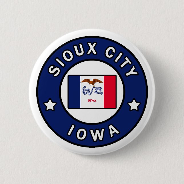 Badge Rond 5 Cm Sioux City Iowa (Devant)