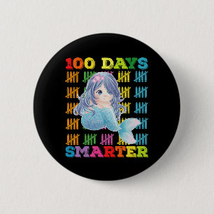 Badge Rond 5 Cm Sirène 100 jours plus intelligente 100e jour d'éco