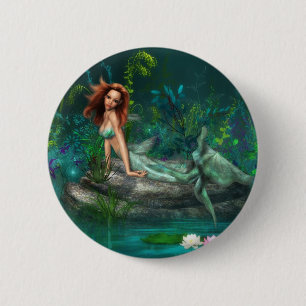 Badge Rond 5 Cm Sirène d'Adventurine