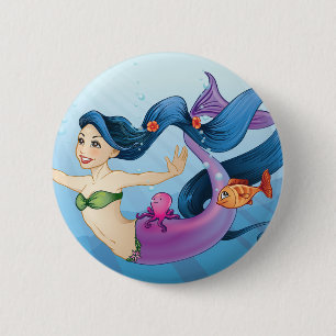 Badge Rond 5 Cm Sirène de février