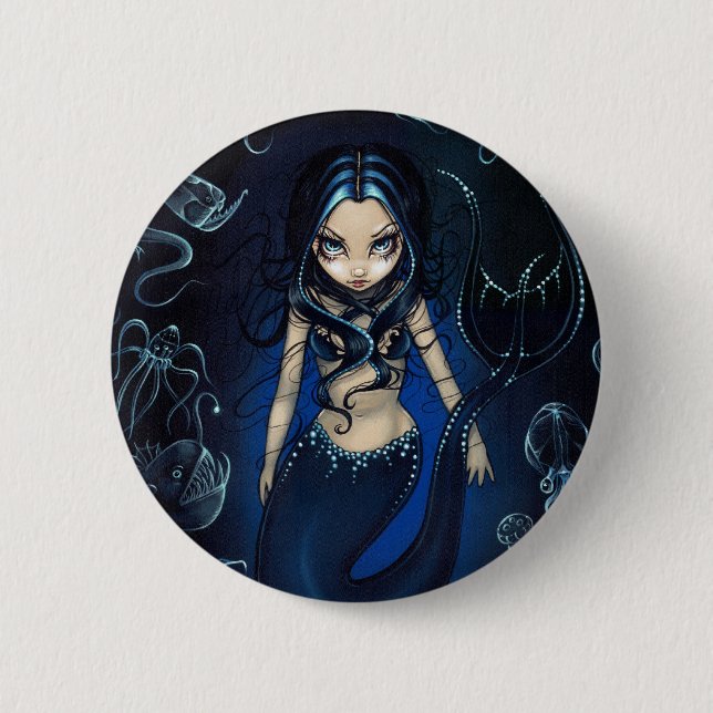 Badge Rond 5 Cm "Sirène" du bouton profond (Devant)