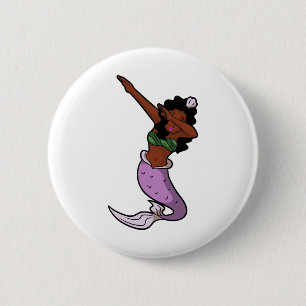 Badge Rond 5 Cm sirène noire