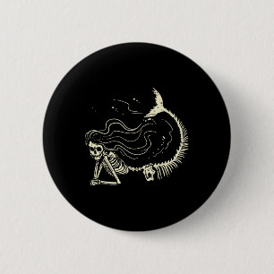 Badge Rond 5 Cm Sirène Squelette Halloween Costume femmes filles
