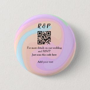 Badge Rond 5 Cm site web mariage rsvp q r code ajouter nom texte
