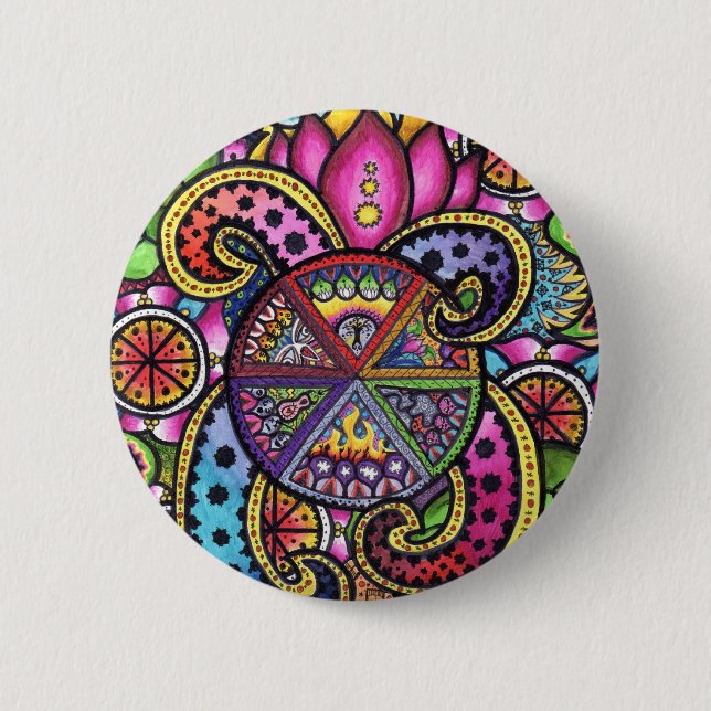 Badge Rond 5 Cm "six " (Devant)