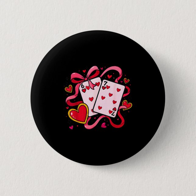 Badge Rond 5 Cm Six Seven 67 Boys Girls Valentines Day Cool Playin (Devant)