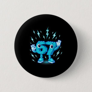 Badge Rond 5 Cm Six seven brainrot 6-7 conception