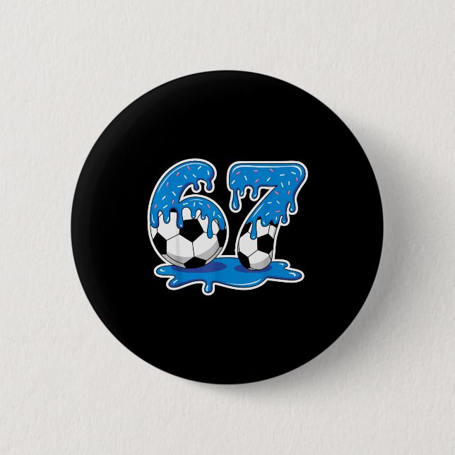 Badge Rond 5 Cm Six Seven Soccer Ice Cream Drip Funny Design  (Devant)