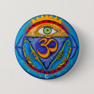 Badge Rond 5 Cm Sixième chakra, troisième oeil