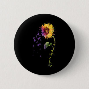 Badge Rond 5 Cm Sjogren's Syndrome Awareness Sunflower