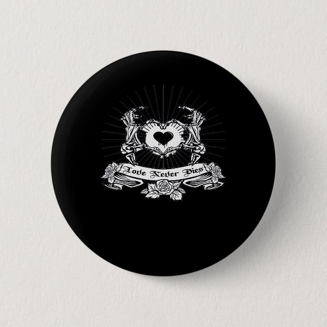 Badge Rond 5 Cm Skeleton Design à la main classique (Devant)