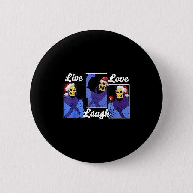 Badge Rond 5 Cm Skeleton Funny Hat Christmas  (Devant)