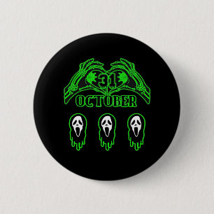 Badge Rond 5 Cm Skeleton Mains Design classique