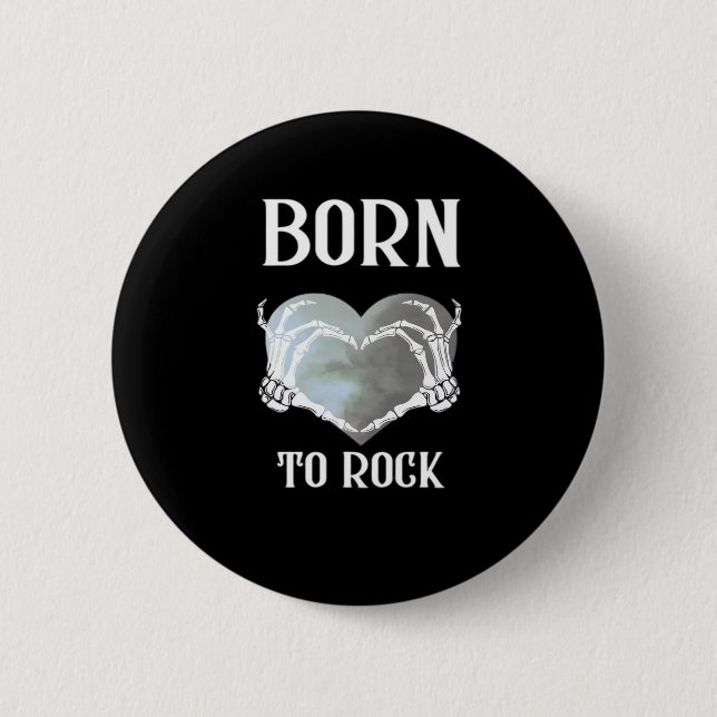 Badge Rond 5 Cm Skeleton Mains Grey Heart Graphic Pour Classique (Devant)