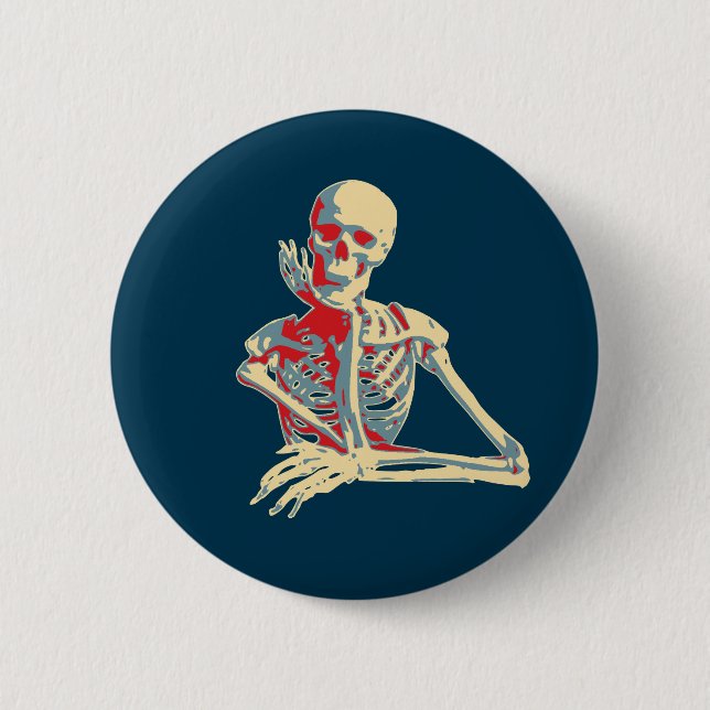 Badge Rond 5 Cm Skeleton rétro (Devant)
