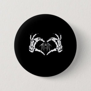 Badge Rond 5 Cm Skeletons Token Heart Hands
