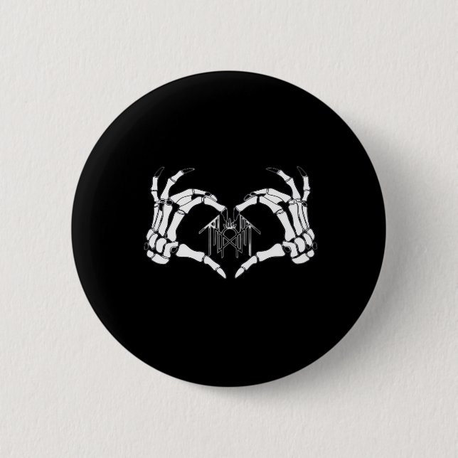 Badge Rond 5 Cm Skeletons Token Heart Hands (Devant)