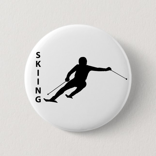 Badge Rond 5 Cm Ski (Devant)