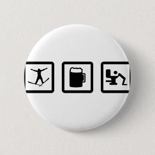 Badge Rond 5 Cm ski d'Apres