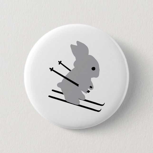 Badge Rond 5 Cm ski de glisse en bunny (Devant)