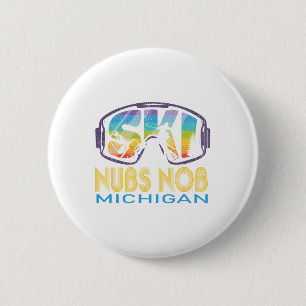 Badge Rond 5 Cm Ski Nubs Nob Michigan Vacances ski