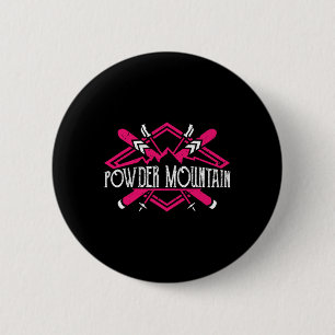 Badge Rond 5 Cm Ski Skieur Descente Station de ski Femmes Powder M