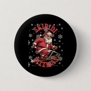 Badge Rond 5 Cm Skibidi Rizzmas Funny Père Noël Rizz Noël Ski San