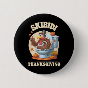 Badge Rond 5 Cm Skibidi Thanksgiving Mème amusant Skibidi Toilet T