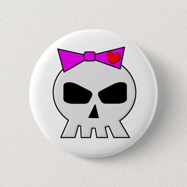 Badge Rond 5 Cm SkullyBow-220 (Devant)