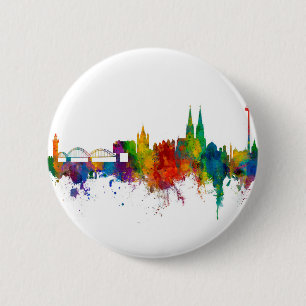 Badge Rond 5 Cm Skyline Allemagne de Cologne