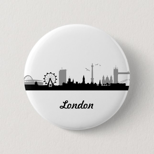 Badge Rond 5 Cm Skyline Londres (Devant)