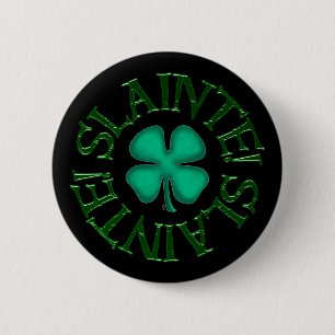 Badge Rond 5 Cm Slainte black button