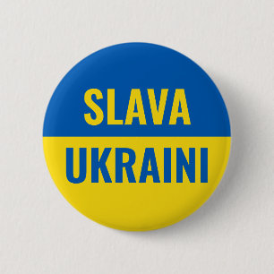 Badge Rond 5 Cm Slava Ukraini slava ukraina drapeau de l'Ukraine