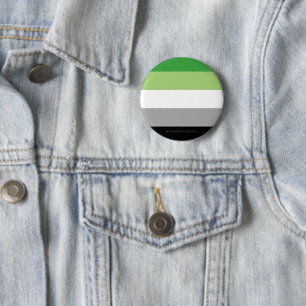 Badge Rond 5 Cm SlipperyJoe's Aromantic Pride Drapeau gay cadeaux 
