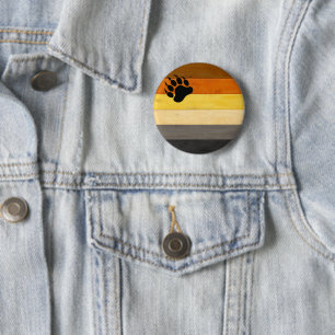 Badge Rond 5 Cm SlipperyJoe's Bear Pride drapeau de la texture du 