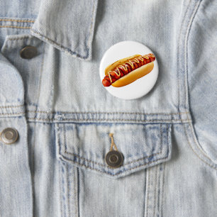 Badge Rond 5 Cm SlipperyJoe's hot dog ambiance estivale BBQ niché 