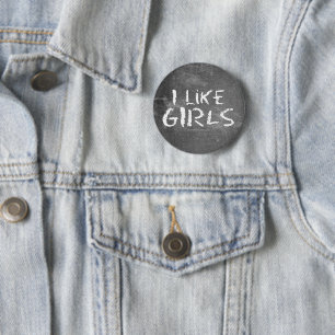 Badge Rond 5 Cm SlipperyJoe's J'aime les filles tableau noir sale