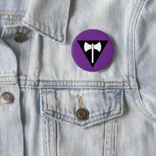 Badge Rond 5 Cm SlipperyJoe's Lesbian Pride drapeau labrys symbole