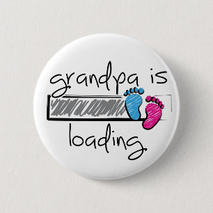Badge Rond 5 Cm Slogan grandpa is loading. Opa worden.