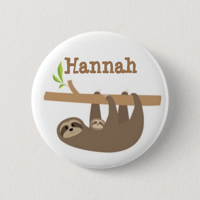 Badge Rond 5 Cm Sloth personnalisé (Devant)